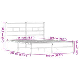 Bed Frame without Mattress Brown Oak 140x200 cm Engineered Wood 4017309