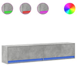 TV Wall Cabinet with LED Concrete Grey 180x31x38 cm 3307950