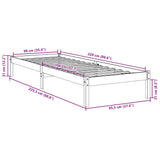 Extra Long Bed Frame without Mattress 90x220 cm Solid Wood Pine 852416