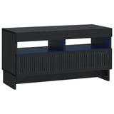 5 Piece LED TV Cabinet Black Engineered Wood 3416415
