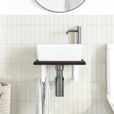Basin Shelf Wall Mounted Steel and Solid Wood Oak 3302576