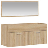 Bathroom Cabinet with Mirror Sonoma Oak Engineered Wood 833886