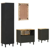 Bathroom Cabinet Set 4 pcs Natural Solid Mango Wood 3310167