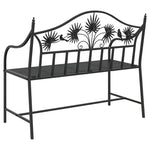Garden Bench Black 104 x 54 x 93cm Steel 42008115