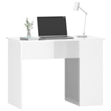 Desk High Gloss White 100x55x75 Engineered Wood 823026