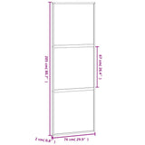 Sliding Door Black 76x205 cm Tempered Glass and Aluminium 155198