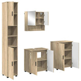 Bathroom Furniture Set 4 pcs Sonoma Oak Engineered wood & Metal 3393005