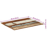 Rectangular Table Top 70x90 cm 15-16 mm Solid Reclaimed Wood 286050