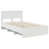 Bed Frame with Headboard White 137 x 203 cm Engineered Wood 3408858