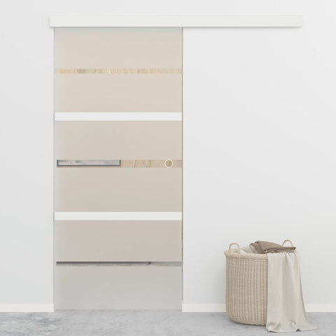 Sliding Door with Soft Stops ESG Glass and Aluminium 90x205 cm 288062