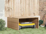 Robot Mower Garage Beige 86x90x52/57 cm Poly Rattan 365407