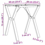 ZNTS Dining Table Legs Y-Frame 60x60x73 cm Cast Iron 357931