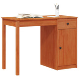 Desk with Drawer Wax Brown 100 x 50 x 74 cm Solid Pine Wood 8006902
