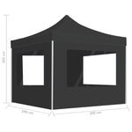 Professional Folding Party Tent with Walls Aluminium 3x3 m Anthracite 45488
