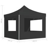 Professional Folding Party Tent with Walls Aluminium 3x3 m Anthracite 45488