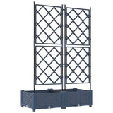 Garden Planter 2 pcs Grey 80 x 40 x 125.5 cm Plastic 42002860