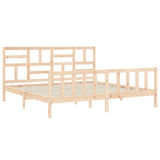 Bed Frame without Mattress Super King Size Solid Wood Pine 3193091