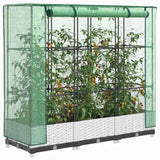 Raised Bed with Greenhouse Cover Rattan Look 120x40x123 cm 4015839