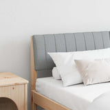 Upholstered Headboard Light Grey 160 cm Solid Pine Wood 879219