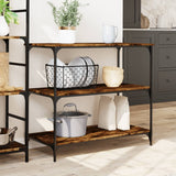 Kitchen Trolley Smoked Oak 102x50x95 cm Engineered Wood 842323