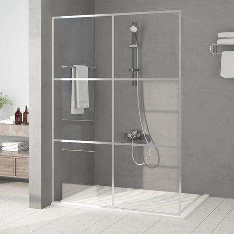 ZNTS Walk-in Shower Wall Silver 140x195 cm Clear ESG Glass 152119