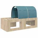 Bed with Tunnel 3 pcs Artisian Oak and Light Blue 3423696