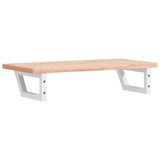 Basin Shelf Wall Mounted Steel and Solid Wood Beech 3302354