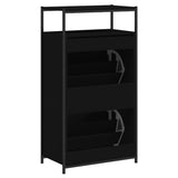 Shoe Cabinet Black 60x34x112 cm Engineered Wood 840029