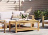 Side Table Oil Natural 90 x 50 x 45 cm Solid Acacia Wood 42026803