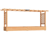 Raised Planter with Trellis, Wooden Raised Bed with Hanging Roof and Drainage Holes for Garden, T3398P552562