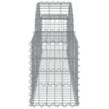 Arched Gabion Baskets 5 pcs 200x30x40/60 cm Galvanised Iron 3146050