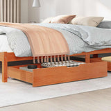 Under-Bed Drawers 2 pcs Wax Brown 95x55x17 cm Solid Wood Pine 850922