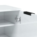 Shoe Cabinet High Gloss White 59x35x100.5 cm Engineered Wood 811445