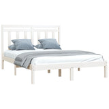 Bed Frame without Mattress White 160x200 cm Solid Wood 3105261