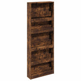 Shoe Cabinet with Mirror 5-Layer Smoked Oak 63x17x169.5 cm 3228283