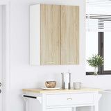 Hanging Cabinet with Door Sonoma Oak and White 30 x 31 x 80 cm 884246