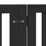 Dog Gate with Door Foldable 10 Panels Black 800 cm Poplar Wood 3155683