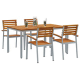 Garden Dining Set 5 pcs Grey Solid Acacia Wood 3284407