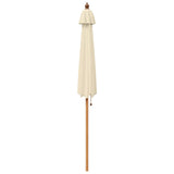 Garden Parasol 270 x 248 cm Solid Eucalyptus Wood Cream White 42041405