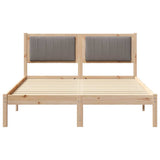 Bed Frame with Upholstered Headboard Taupe 140 x 190 cm 878267