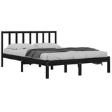 Bed Frame without Mattress Black Solid Wood Pine 150x200 cm King Size 3105080