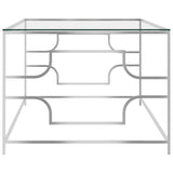 Coffee Table Silver 120x60x45 cm Stainless Steel and Glass 289029