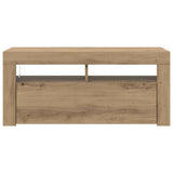 TV Cabinet with LED Lights Artisan Oak 90x35x40 cm Engineered Wood 856322
