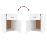 Bedside Cabinet White 50x36x60 cm Engineered Wood 816720