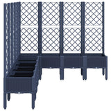 Garden Planter with Trellis Blue Grey 200x160x142 cm PP 367941