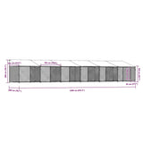 Dog Cage with Roof and Doors Grey 12x2x2 m Galvanised Steel 3209567
