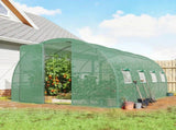 3 x 4 m Walk-in Polytunnel Greenhouse with Hinged Door and 8 Roll Up Mesh Windows, Garden Tunnel T3398P554297