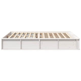 Bed Frame White 150 x 200 cm Solid Pine Wood 3385713