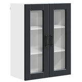 Wall Glass Cabinet PORTO Black 60 x 31 x 80 cm Engineered Wood 885436