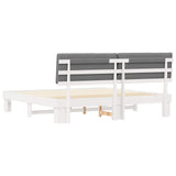 Bed Frame with Upholstered Headboard Light Grey 200 x 200 cm 3398098